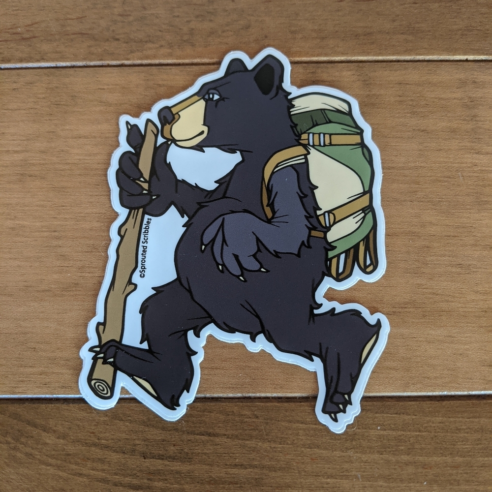 *SALE* Set of Three Hiking Bears Stickers